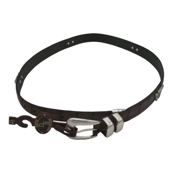 Davis Brothers Virginia Tech Men's Size 46 Genuine Leather Belt Brown Conchos - Picture 4 of 11